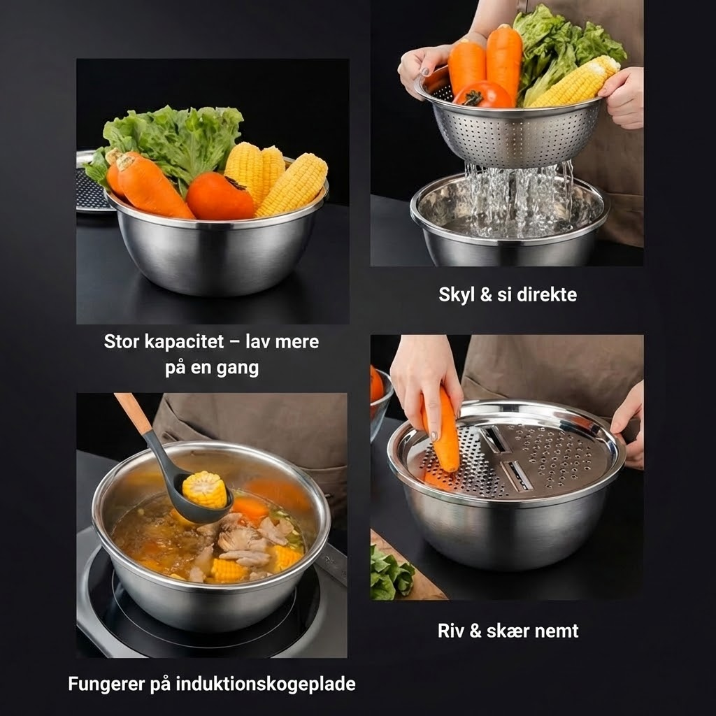 3-i-1 DØRSLAG & RIVEJERN I RUSTFRIT STÅL