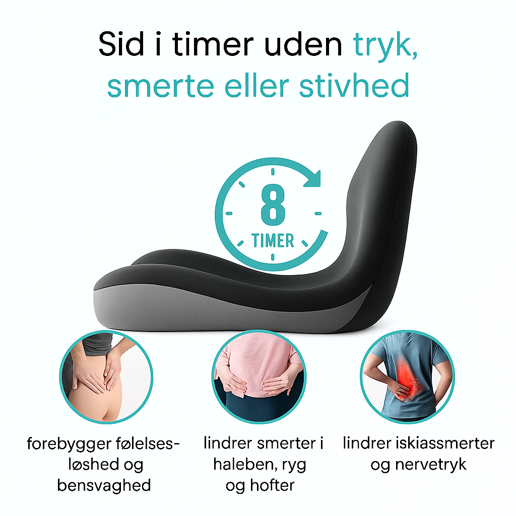 Relief™ Sædehynde – Lindrer smerter i lænden, hoften og halebenet