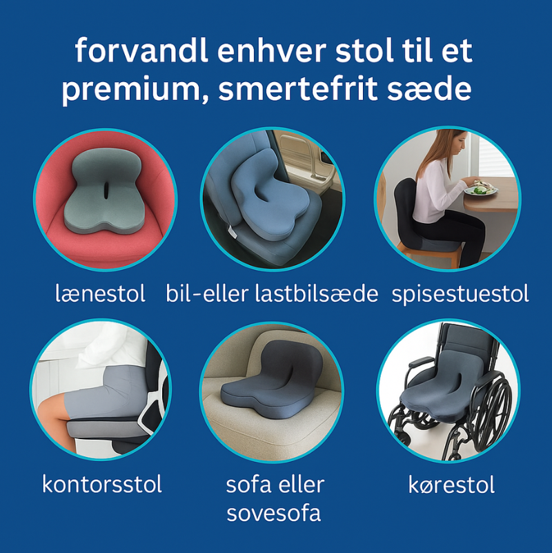 Relief™ Sædehynde – Lindrer smerter i lænden, hoften og halebenet